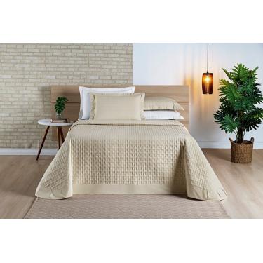 Imagem de Cobre Leito Madri Percal 200 Fios 100% Algodão Casal Padrão 03 Peças - Caqui