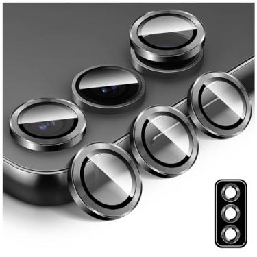 Imagem de Kucheed Protetor de lente de câmera para Samsung Galaxy A25, anéis individuais de liga de alumínio de alinhamento automático, adesivo de filme protetor de tela de vidro temperado 9H