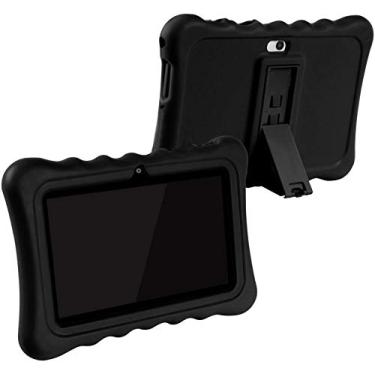 Imagem de AIJAKO Capa de silicone de 7 polegadas para tablet infantil Haehne 7/Dragon Touch Y88X Plus Y88X Pro/YUNTAB Q88/ZONKO 7/Contixo 7/Tagital T7K/iRULU X37/SIXGO 7/INONI 7/LAMZIEN 7/Dasuy 7/CARRVAS 7/Pritom 7 (preto)