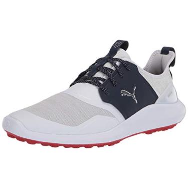 Imagem de PUMA Ignite Nxt Tênis de golfe masculino de renda, Puma branco-puma prata-peacoat, 41