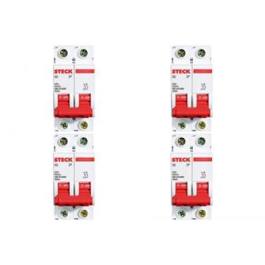 Imagem de Kit C/4 - Disjuntor Steck Din Bipolar 20A Sd62 3Ka