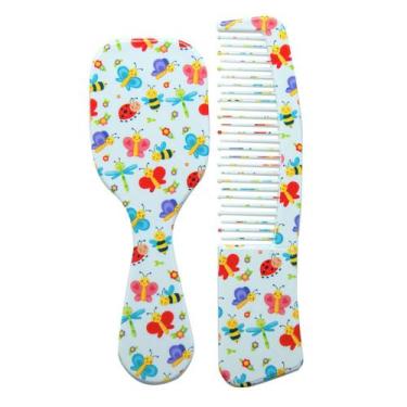 Imagem de Kit Infantil Escova E Pente Cabelo Baby Zoo Mania Marco Boni, Branco