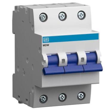 Imagem de Disjuntor MDW-C70-3 WEG Curva C 70a Tripolar