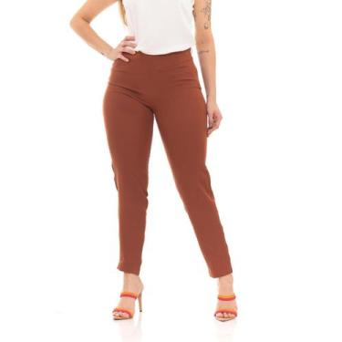Imagem de Calça Feminina Alfaiataria Social Skinny Crepe Estilo Legging Premium 