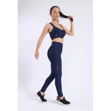 Imagem de Calça de alta compressão feminina para corrida - Life fitwear, Azul, P