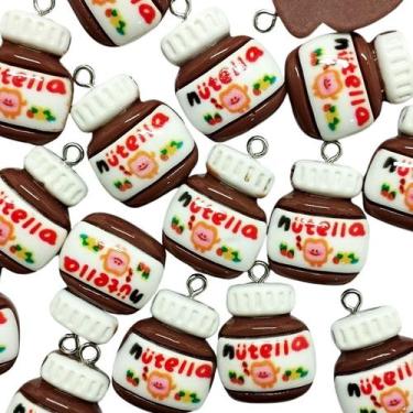 Imagem de Pingente de resina infantil (1 par) - IMPORTAÇÃO, Nutella 20x20mm