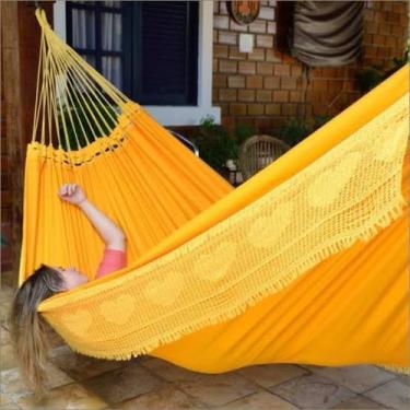 Imagem de Rede de dormir descanso anti-alérgica sol a sol casal grande 4,10 metr