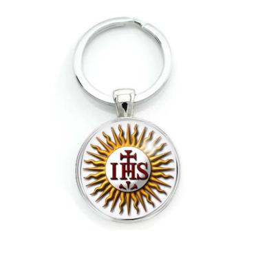 Imagem de Chaveiro Monograma IHS Iesus Hominum Salvator Latim de "Jesus Salvador