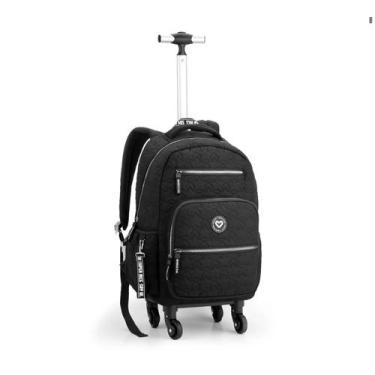 Imagem de Mochila de rodinha matelasse estrelas - princesa, Preto