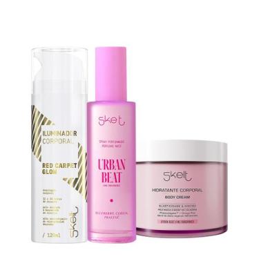 Imagem de Kit Skelt Red Carpet Glow Iluminador Urban Beat Hidratante Corporal e 