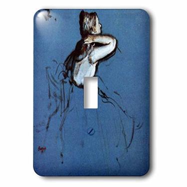 Imagem de 3dRose (lsp_234455_1) Imagem de botão único do dançarino de esboço azul Degas no perfil