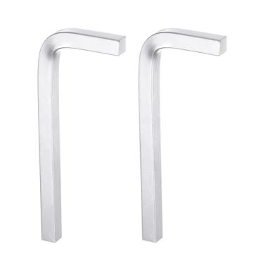 Imagem de HARFINGTON 2 chaves de cabeça quadrada em forma de L 7 mm aço cromo-vanádio 4 pontos chave de parafuso para reparo doméstico básico de projetos DIY e aplicações gerais, prata