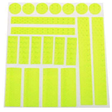 Imagem de E-outstanding Adesivo refletivo para bicicleta, 21 peças, refletor de segurança amarelo, impermeável, adesivos refletivos para ciclismo, cadeiras de rodas, motocicleta, capacete, carrinho, scooter,