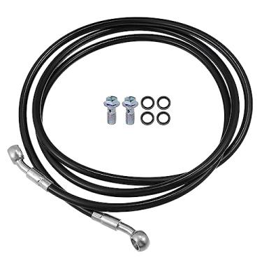Imagem de X AUTOHAUX Mangueira de freio para motocicleta linha de freio hidráulico mangueira de óleo encaixe de tubo para quadriciclo motocicleta motocross corrida bicicleta 180 cm preto 1 conjunto