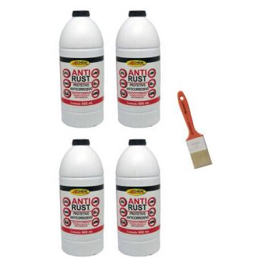Imagem de 4 Anti Rust 900ml Allchem + Trincha Pincel 2 Polegadas