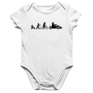 Imagem de Body Bebê Algodão Evolução do Kart - Foca na Moda, Branco, P
