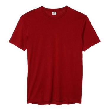 Imagem de Camiseta AMGK Masculina Lisa Premium 100% Algodão, P, Vinho, Masculino