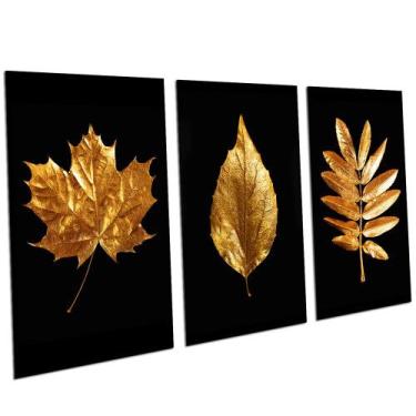 Imagem de Quadros Decorativos Folhas Sala Escritório Quarto Moderno Casal PMG - 