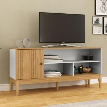 Imagem de Rack para TV até 52 Polegadas 1 Porta MB1056 Movelbento, Mel/Off White