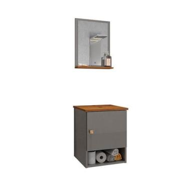 Imagem de Gabinete Armário 1 Porta Banheiro com Espelho Lima - Loja DoceLar, Tit