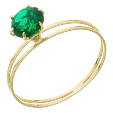 Imagem de Anel Solitário Ouro 18k Zircônia Debutante Noivado Peso 1.10 Gramas Pe