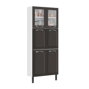 Imagem de Paneleiro New Premium Grafite 80cm 6 Portas 2 Vidros em Aço Itatiaia