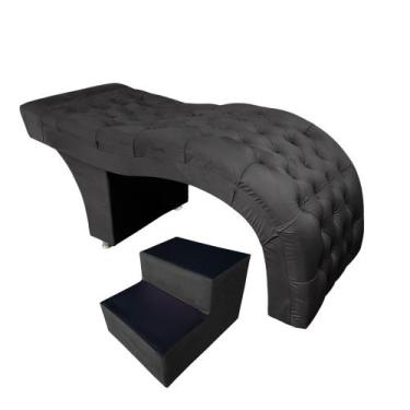 Imagem de Kit estéticista maca de luxo 60 cm com Escadinha - IN-9 Decor, Veludo 