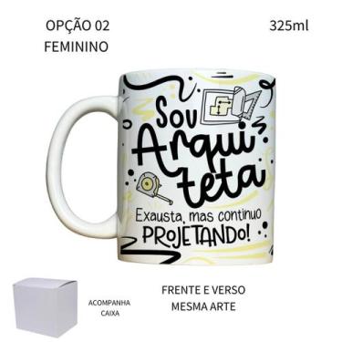 Imagem de Caneca 325ml Flork Arquitetura Arquiteta Arquiteto - LARANJA E MIMOS