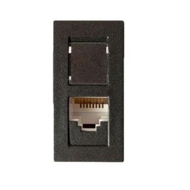 Imagem de Módulo Tomada Para Computador RJ45 CAT5E Revitá Soprano Preto Carbono