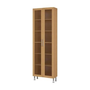 Imagem de Estante Livreiro Ditália Aspen 2 Porta Vidro Carvalho CD-308