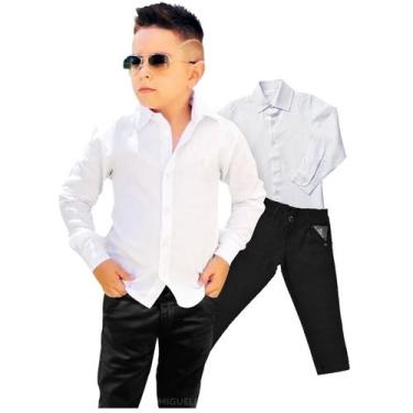 Imagem de Conjunto kit 2 Peças Social Masculino  Camisa Branca e Calça - Migueli