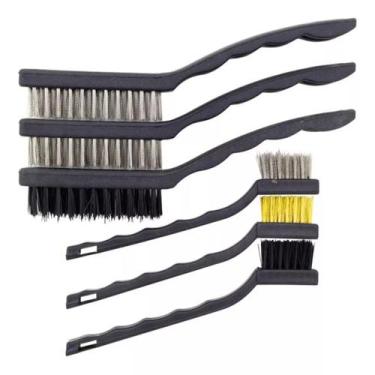 Imagem de Kit 6 Peças Escovas Cerdas De Aço Latão E Nylon Para Limpar - Western