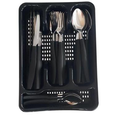 Imagem de Jogo De Talheres Importado 25 Peças Preto - Em Casa Tem Utilidade