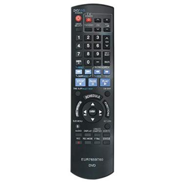 Imagem de Controle remoto substituído EUR7659T60 compatível com gravador de DVD Panasonic DMR-EZ37V DMR-EZ37VS EZ37VK DMR-EZ485VK DMR-EZ48 DMR-EZ485 DMR-EZ48V DMR-EZ485V DMR-EZ48VK DMR-EZ475 DMR-EZ47V
