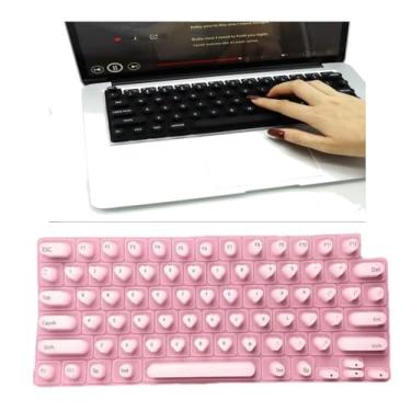 Imagem de Capa de teclado para unhas longas, digitação confortável para unhas longas, capa protetora de silicone para arte de unhas, compatível com MacBook Pro13 2020-2023, ANSI dos EUA (rosa)