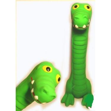 Imagem de WANT CHEW Brinquedos mastigáveis de látex para cães de 17,78 cm, crocodilo