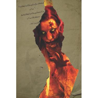 Imagem de A emoção mais antiga e mais forte da humanidade é o medo, e o tipo mais antigo e mais forte de medo é o medo do desconhecido. - H.P. Lovecraft: 15,5 x 24 cm 184 ... diário de presente para mulheres e homens para escrever