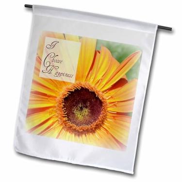 Imagem de 3dRose fl_31439_1 I Choose Happiness Gerbera Flowers Citações inspiradoras Bandeira de jardim, 30 x 45 cm