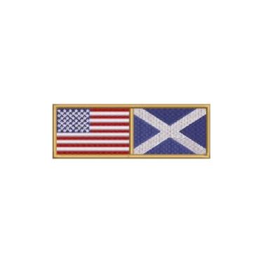 Imagem de BP0055-0004-011 Bandeira USA Escócia Patch Bordado 11×3,8cm (D-Arquivo Matriz para bordar.)