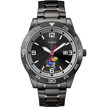 Imagem de Timex Tribute Relógio masculino Acclaim de quartzo de 42 mm com pulseira de aço inoxidável, Kansas Jayhawks, Relógio de quartzo