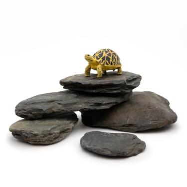 Imagem de KINGRUI Pedra de aquário natural ardósia riacho tartaruga pedras 7,6-17,8 cm pedra de peixe para aquário aquário aquário camarão invólucros anfíbios paludarium-2,3 kg