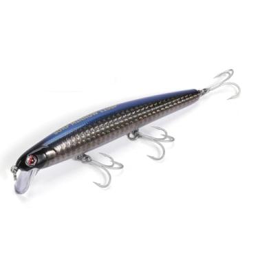 Imagem de LITTMA Iscas de pesca de surfe Califórnia Iscas de água salgada Crankbait Surf Minnow 110 - Sardinha metálica super brilhante e rosa perolado para a barriga para pesca de alabote e striper