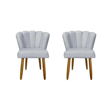 Imagem de Kit 2 Cadeiras Flor Luxo Mesa de Jantar Moderna - Balaqui Decor, Cinza