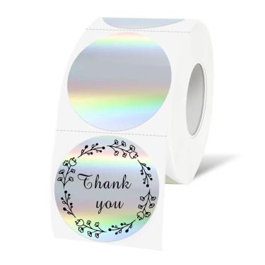 Imagem de Etiquetas adesivas térmicas Yeachlaing 1,5 cm prata e ouro (500 etiquetas)