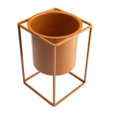Imagem de Vaso Terracota Com Suporte Em Metal 16x11cm - DROSSI