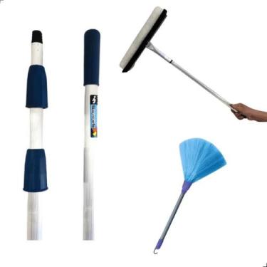 Imagem de Cabo Extensível 6 Metros Com Rodo Vidros 35cm E Espanador de Mão - PRE