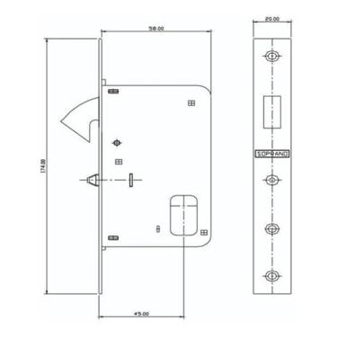 Imagem de Fechadura Porta Correr Interna Bico Papagaio Antique Soprano