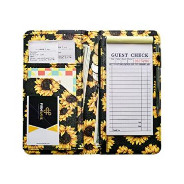 Imagem de Mymazn Livro de Servidor com Bolso com Zíper e Fecho Magnético Livreto de Servidor Livro de Garçonete Livro de Servir com Bolso de Dinheiro Organizador de Garçons Fit Avental de Servidor Livro de Garç