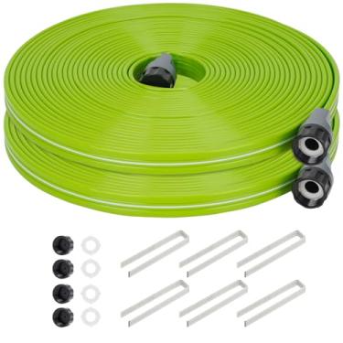 Imagem de KOBAZ Mangueira de imersão para irrigação de 1,5 m, pacote com 2, mangueira de irrigação com orifícios, sistema de irrigação de alta eficiência para jardim e gramado com grampos