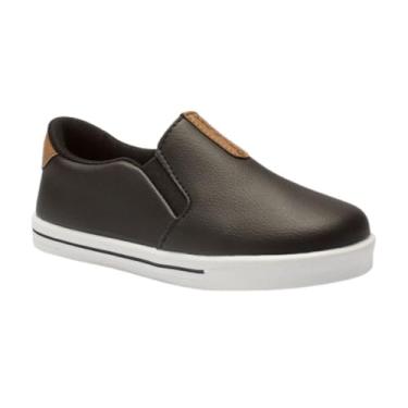 Imagem de Tênis Infantil Slip-On Casual, Estilo Confortável, Preto e Branco (Preto, BR, Criança de 9 a 12 anos, Numérico, 32)